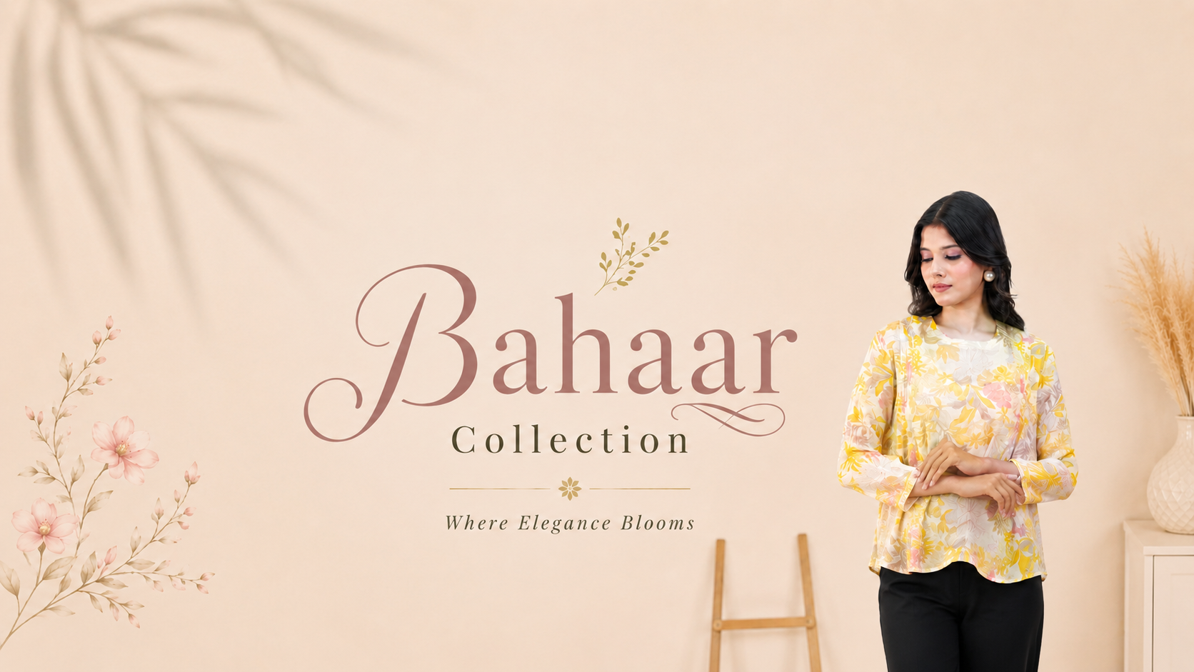 Bahaar Collection yellow floral top