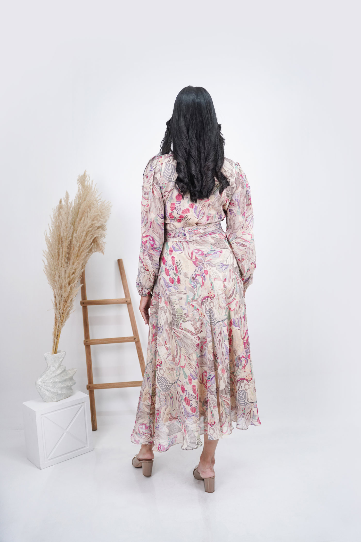 Gulrez Georgette Pleated Dress