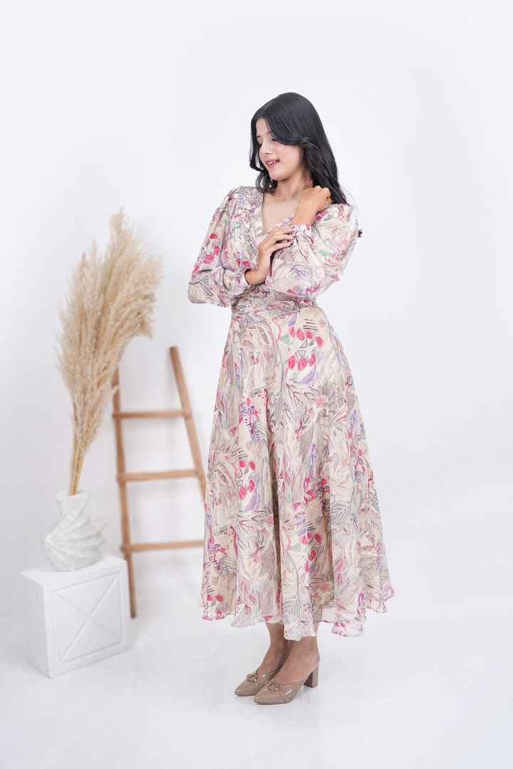 Gulrez Georgette Pleated Dress