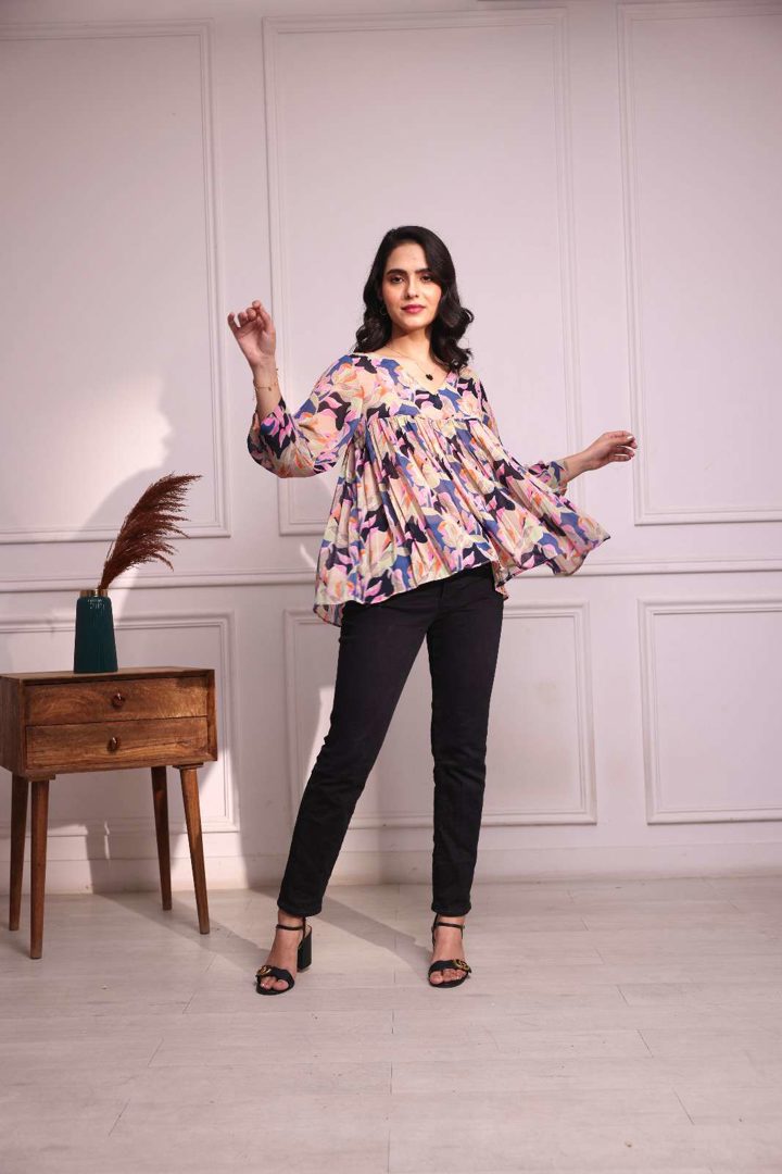 Khwaab Georgette Pleated Top