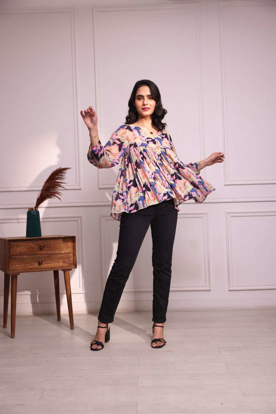 Khwaab Georgette Pleated Top
