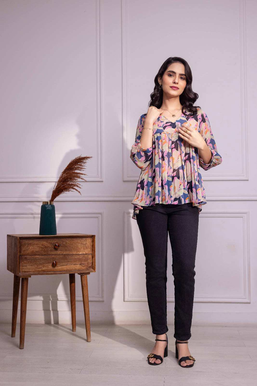 Khwaab Georgette Pleated Top